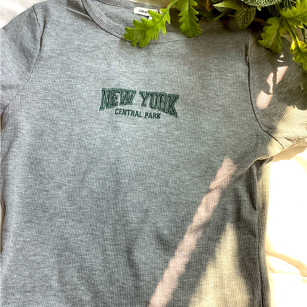 Orange kiss New York  Central park shirt grey